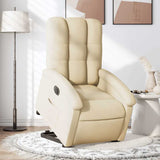 Fauteuil inclinable électrique crème tissu