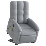 Fauteuil inclinable de massage électrique Gris clair Tissu