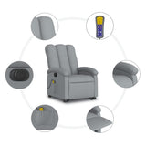 Fauteuil inclinable de massage électrique Gris clair Tissu