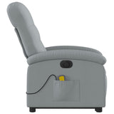 Fauteuil inclinable de massage électrique Gris clair Tissu