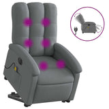 Fauteuil inclinable de massage électrique Gris foncé Tissu