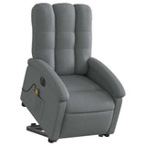 Fauteuil inclinable de massage électrique Gris foncé Tissu