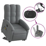 Fauteuil inclinable de massage électrique Gris foncé Tissu