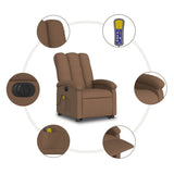 Fauteuil inclinable de massage électrique Marron Tissu