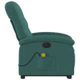 Fauteuil inclinable de massage électrique Vert foncé Tissu
