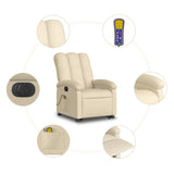 Fauteuil inclinable de massage électrique Crème Tissu