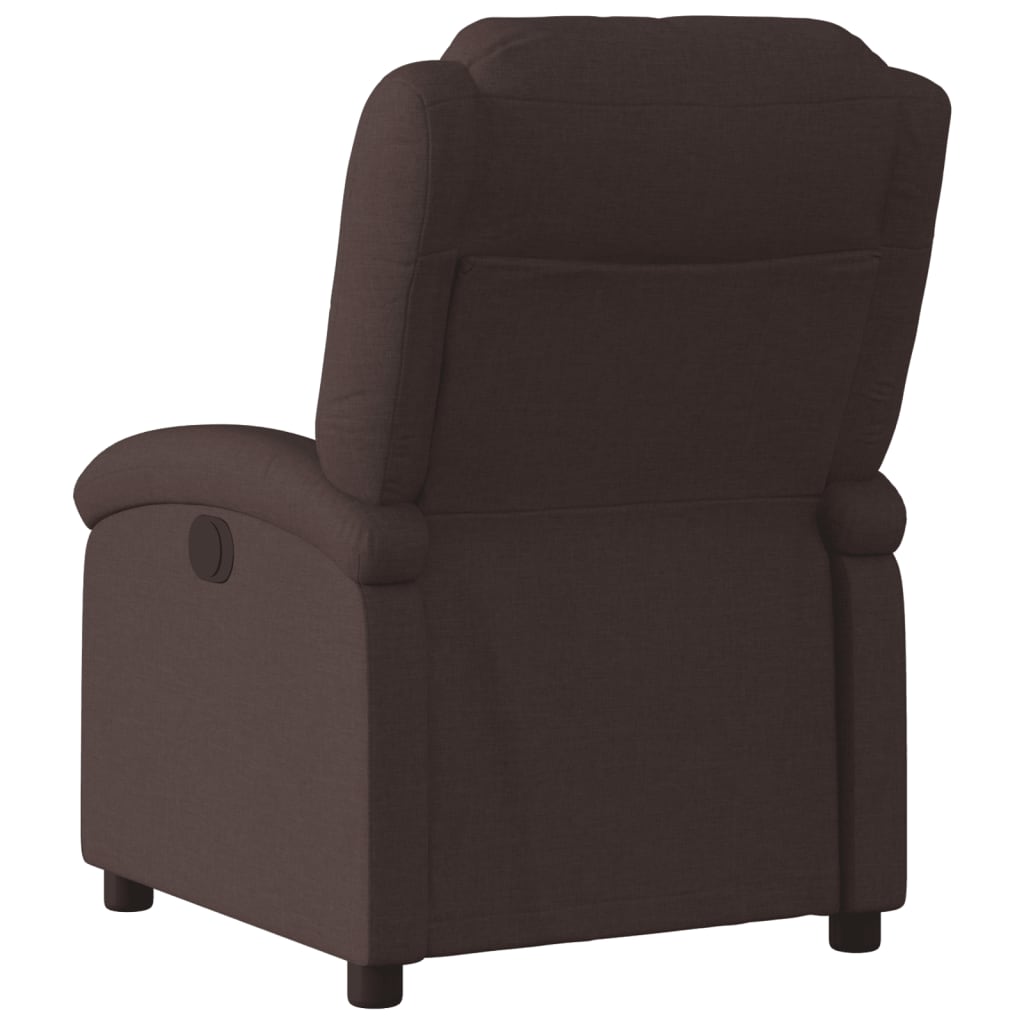 Fauteuil inclinable électrique Marron foncé Tissu