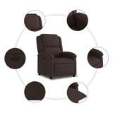 Fauteuil inclinable électrique Marron foncé Tissu