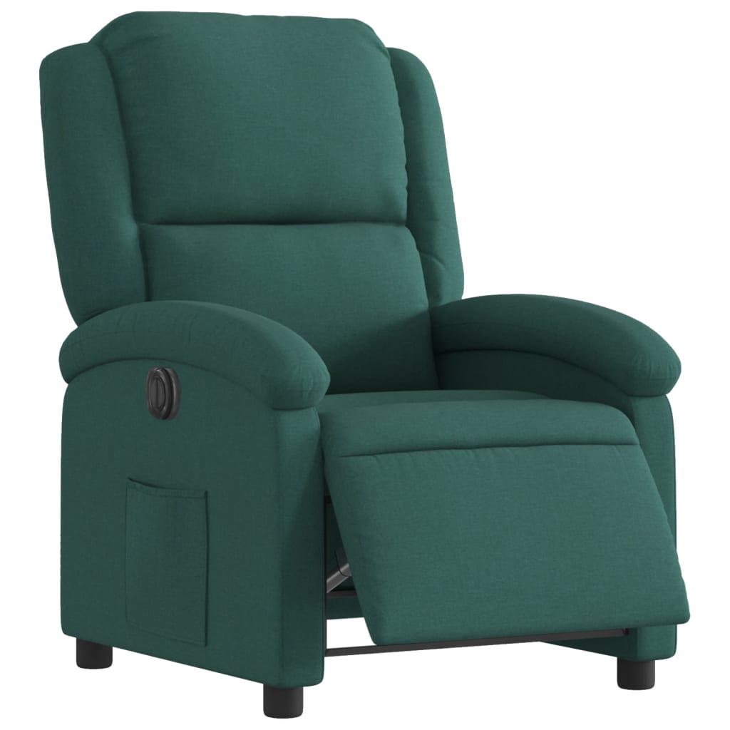 Fauteuil inclinable électrique Vert foncé Tissu