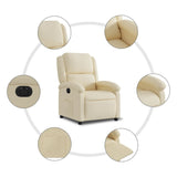 Fauteuil inclinable électrique Crème Tissu