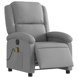 Fauteuil de massage inclinable électrique gris clair tissu