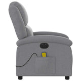 Fauteuil de massage inclinable électrique gris clair tissu