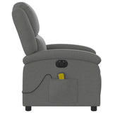 Fauteuil inclinable de massage électrique gris foncé tissu