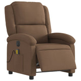 Fauteuil inclinable de massage électrique marron tissu