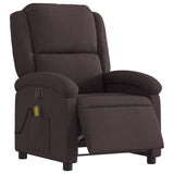Fauteuil de massage inclinable électrique Marron foncé Tissu