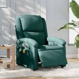 Fauteuil de massage inclinable électrique Vert foncé Tissu