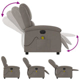 Fauteuil de massage inclinable électrique Taupe Tissu