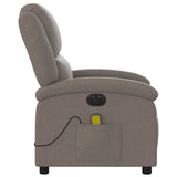 Fauteuil de massage inclinable électrique Taupe Tissu
