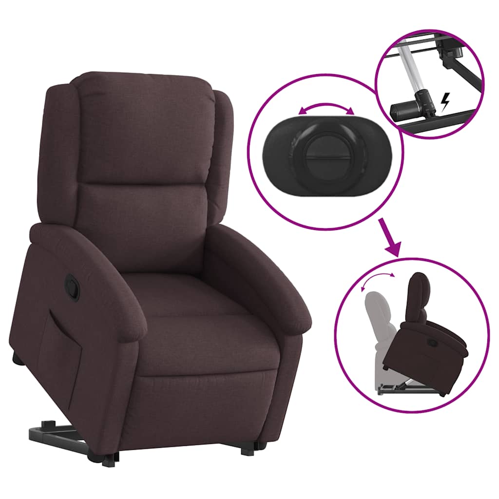 Fauteuil inclinable marron foncé tissu