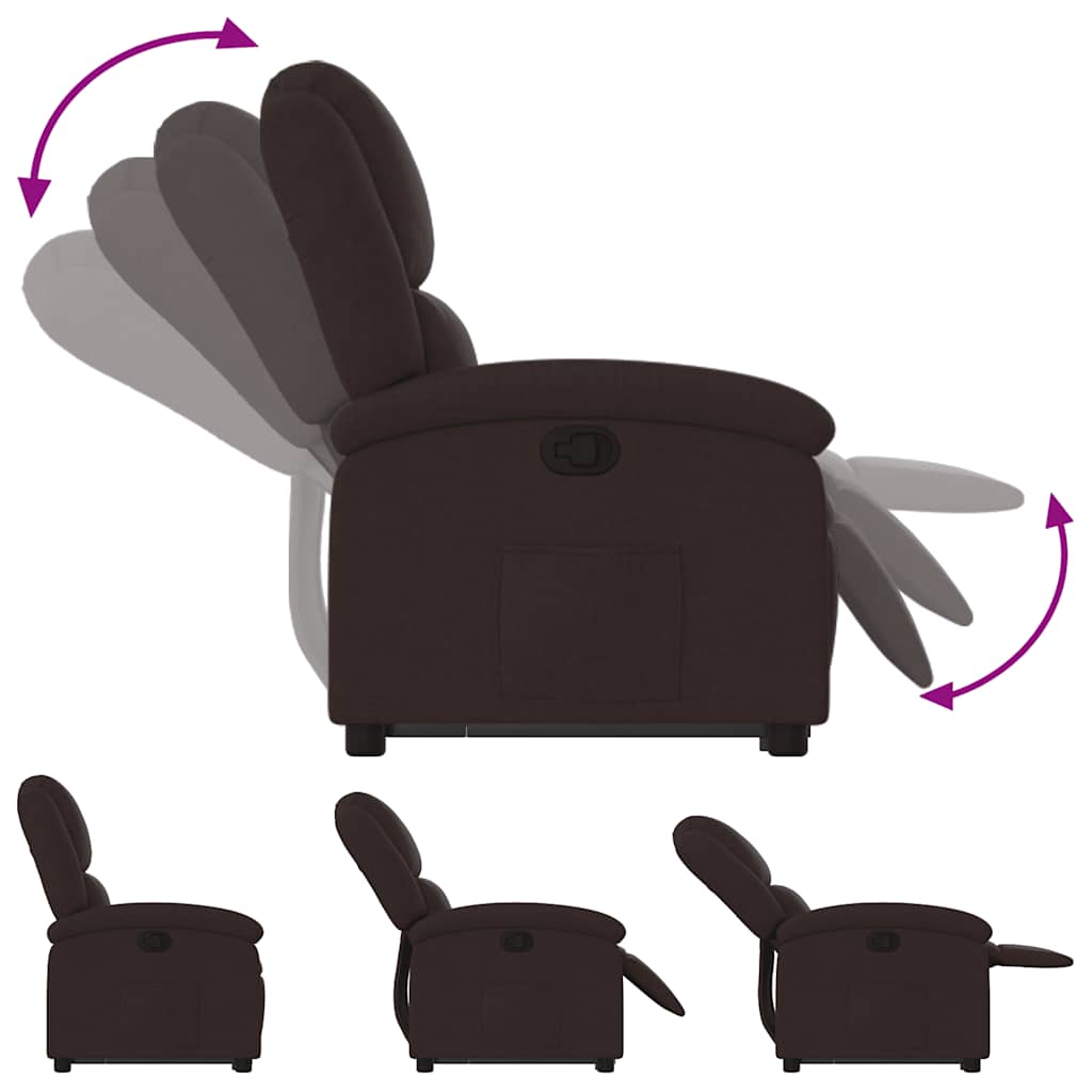 Fauteuil inclinable marron foncé tissu