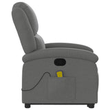 Fauteuil de massage inclinable Gris foncé Tissu