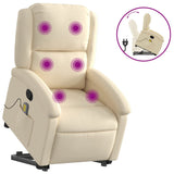 Fauteuil inclinable de massage Crème Tissu