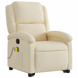 Fauteuil inclinable de massage Crème Tissu