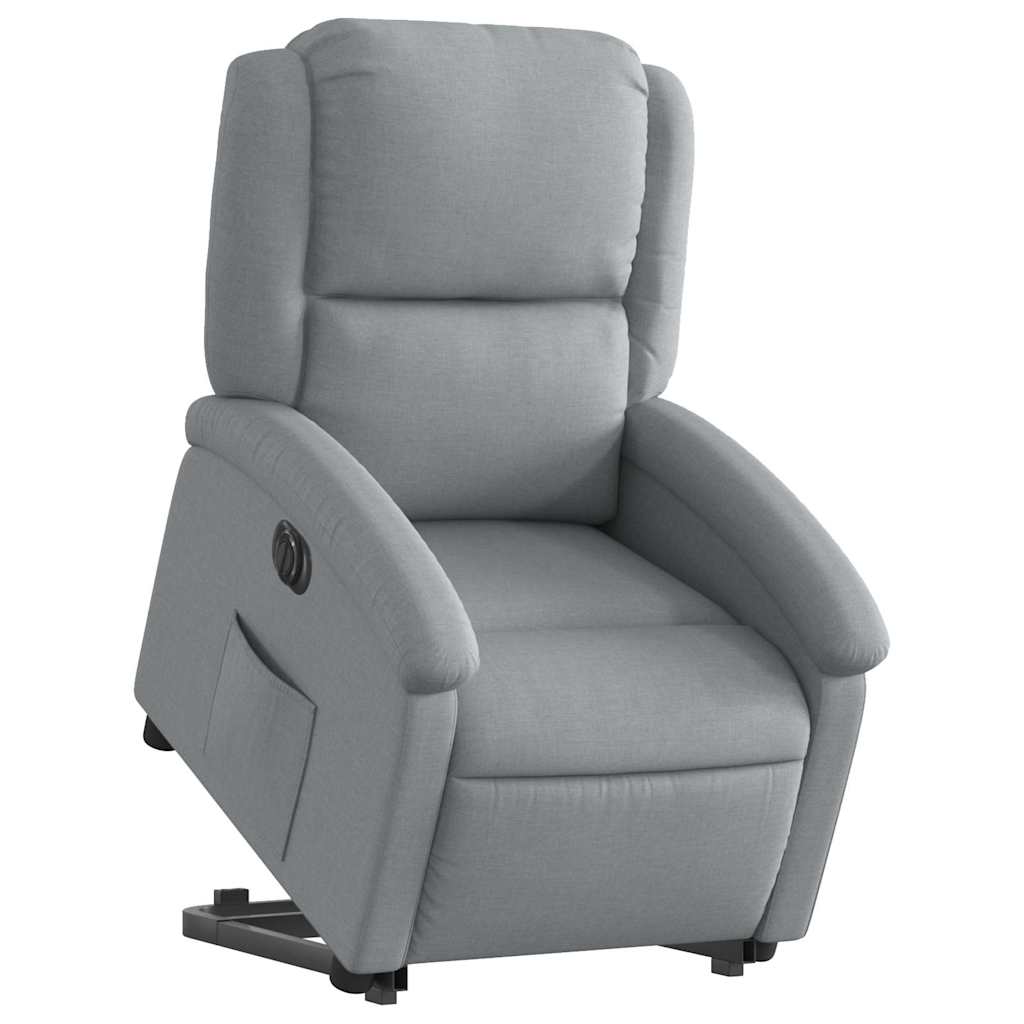 Fauteuil inclinable électrique gris clair tissu