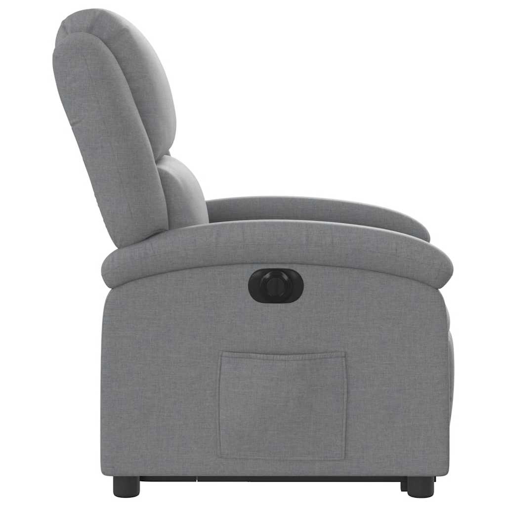 Fauteuil inclinable électrique gris clair tissu