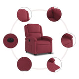 Fauteuil inclinable électrique rouge bordeaux tissu