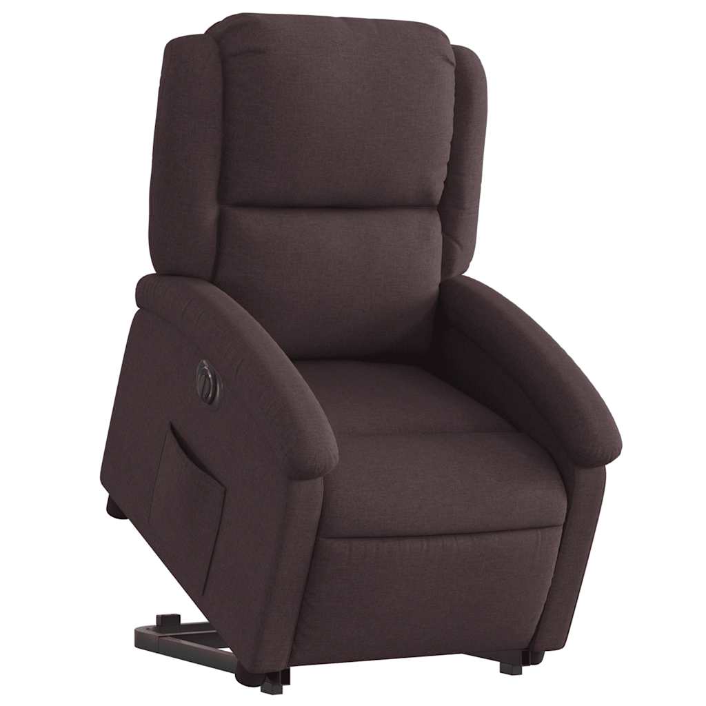 Fauteuil inclinable électrique marron foncé tissu