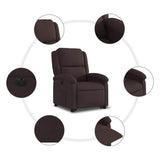 Fauteuil inclinable électrique marron foncé tissu