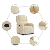 Fauteuil inclinable électrique crème tissu