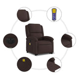 Fauteuil inclinable de massage électrique Marron foncé Tissu