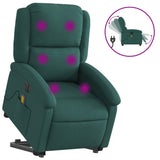 Fauteuil inclinable de massage électrique Vert foncé Tissu