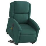Fauteuil inclinable de massage électrique Vert foncé Tissu