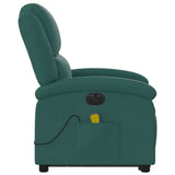 Fauteuil inclinable de massage électrique Vert foncé Tissu