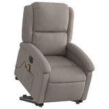 Fauteuil inclinable de massage électrique Taupe Tissu