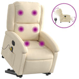 Fauteuil inclinable de massage électrique Crème Tissu