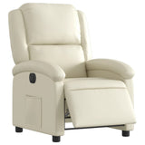 Fauteuil inclinable électrique Crème Similicuir