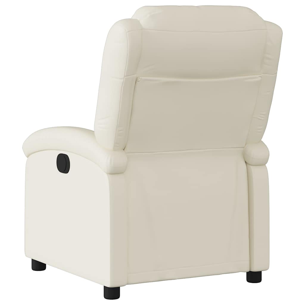 Fauteuil inclinable électrique Crème Similicuir