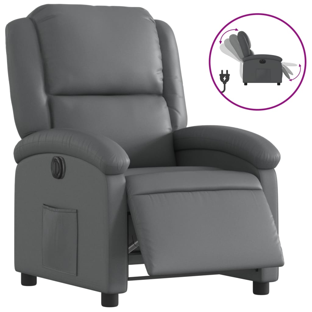 Fauteuil inclinable électrique Gris Similicuir