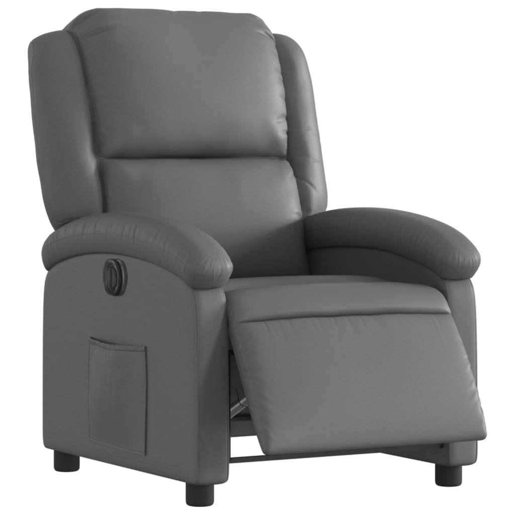 Fauteuil inclinable électrique Gris Similicuir