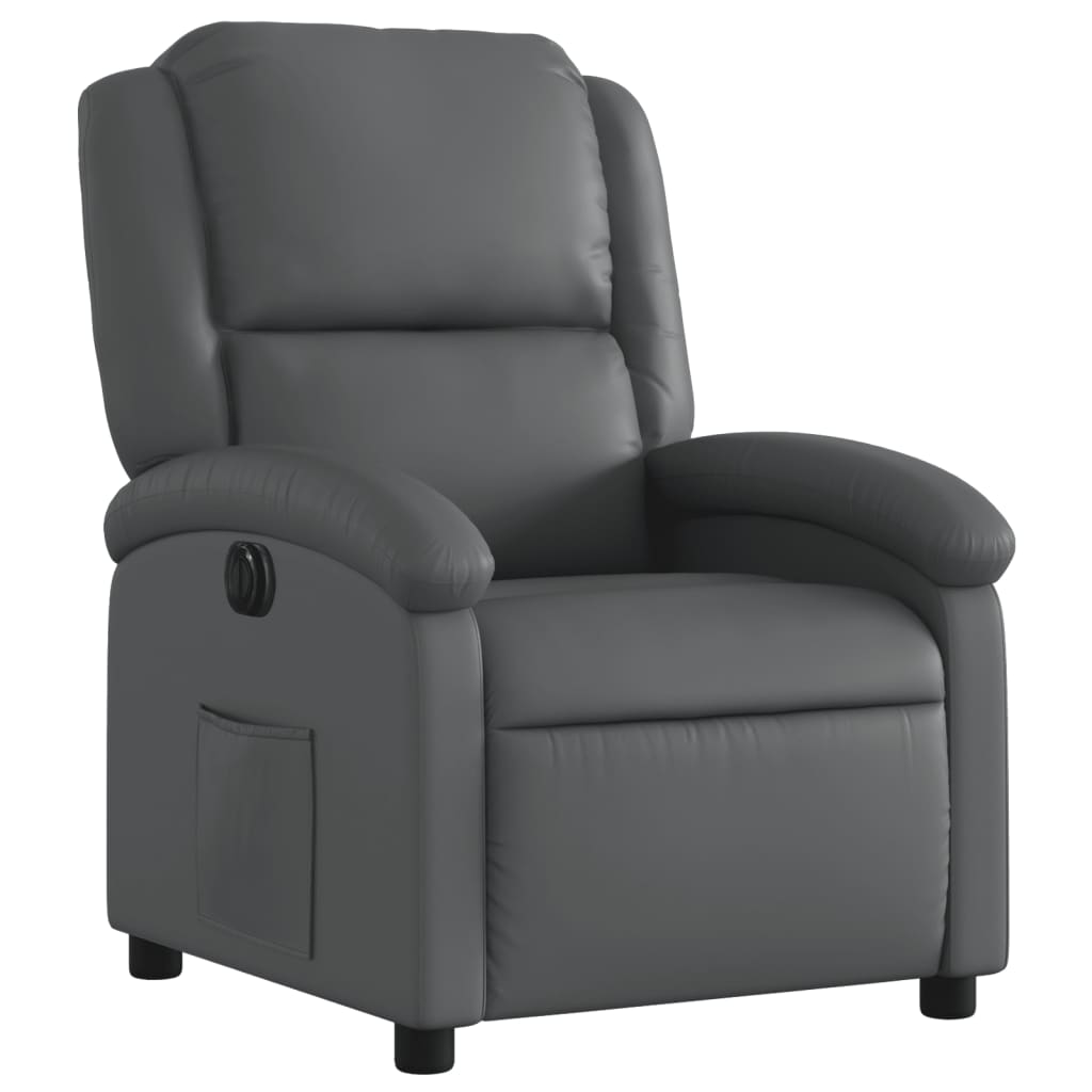 Fauteuil inclinable électrique Gris Similicuir