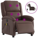 Fauteuil de massage inclinable électrique marron similicuir