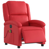 Fauteuil de massage inclinable électrique rouge similicuir