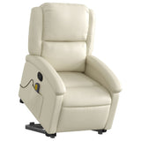 Fauteuil inclinable de massage Crème Similicuir