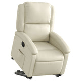 Fauteuil inclinable électrique crème similicuir