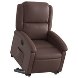 Fauteuil inclinable électrique marron similicuir