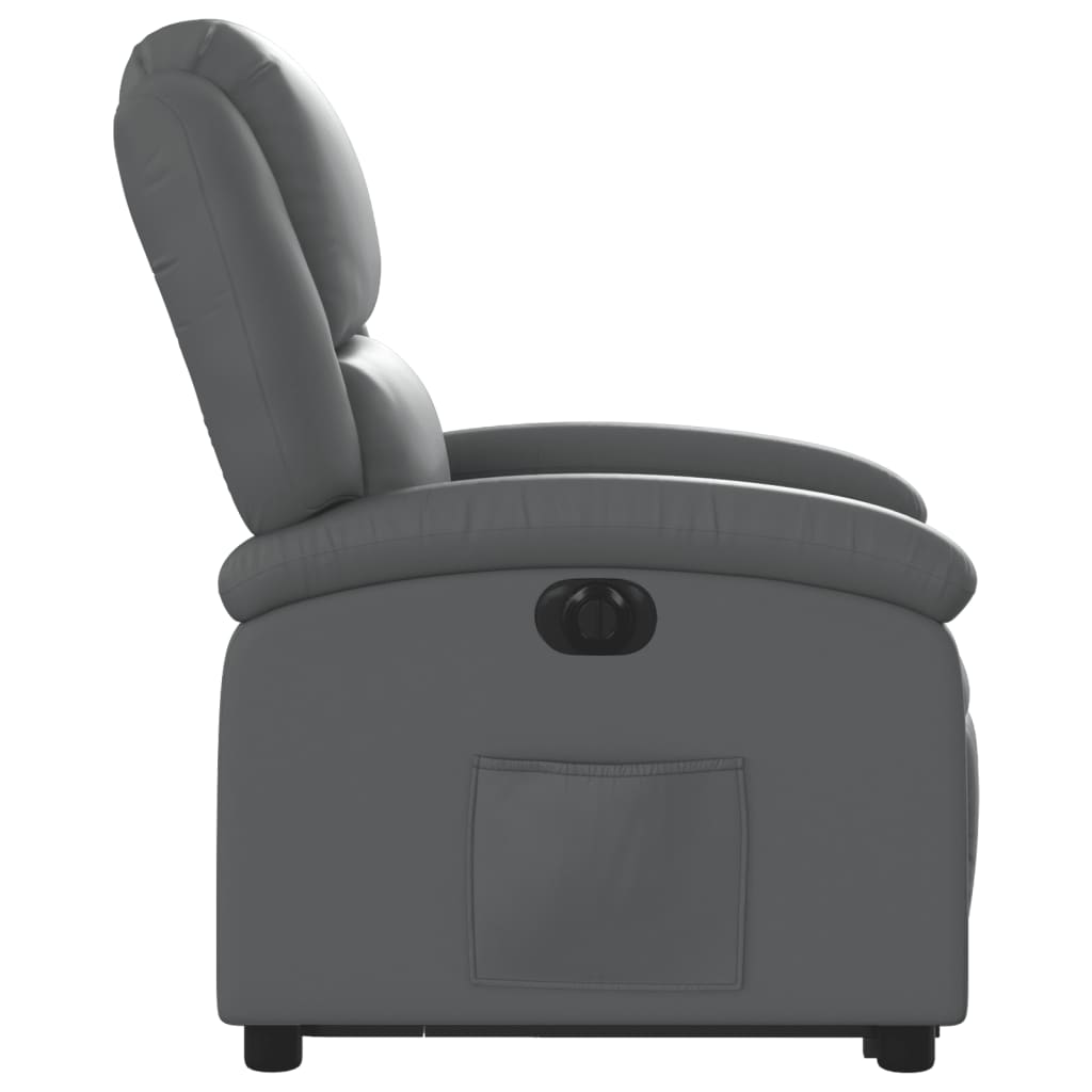 Fauteuil inclinable électrique gris similicuir